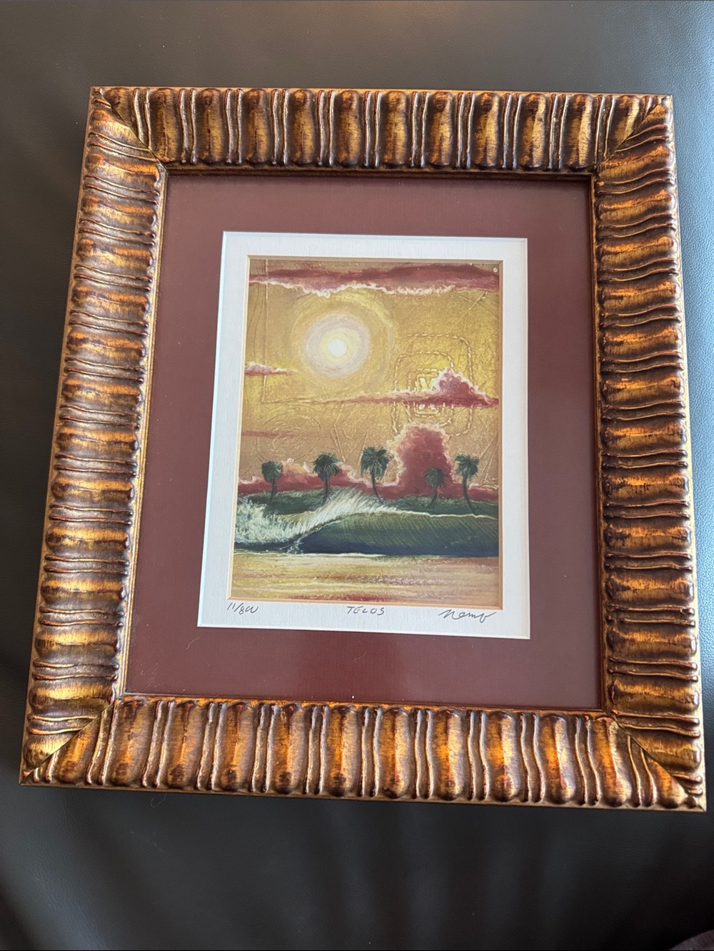 Vintage limited edition lithograph titled Telos custom framed 11/800.